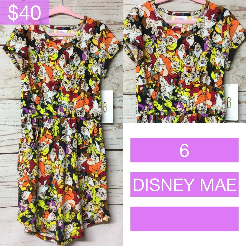 LuLaRoe Disney Mae Size 6 NWT Seven Dwarfs
